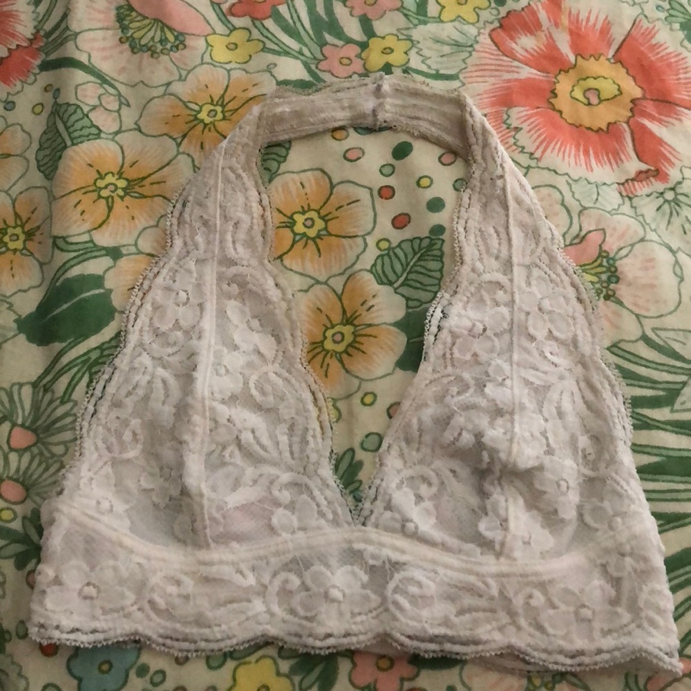 White halter bralette